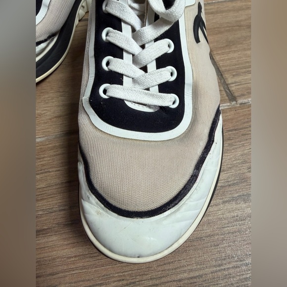 Authentic CHANEL White and Black Active Sneakers - Picture 11 of 12